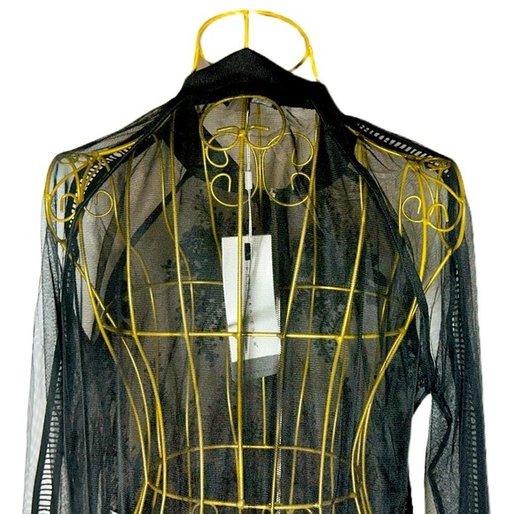 NWT Revolve Endless Rose Lace Mesh Black Bomber Jacket, Zipper, Sizes XS & S - Picture 10 of 16